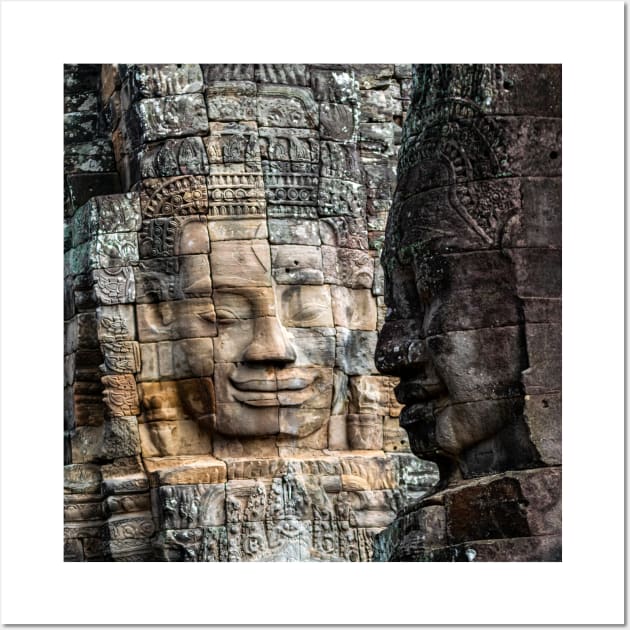 Majestic Angkor Wat Stone Faces Wall Art by POD24